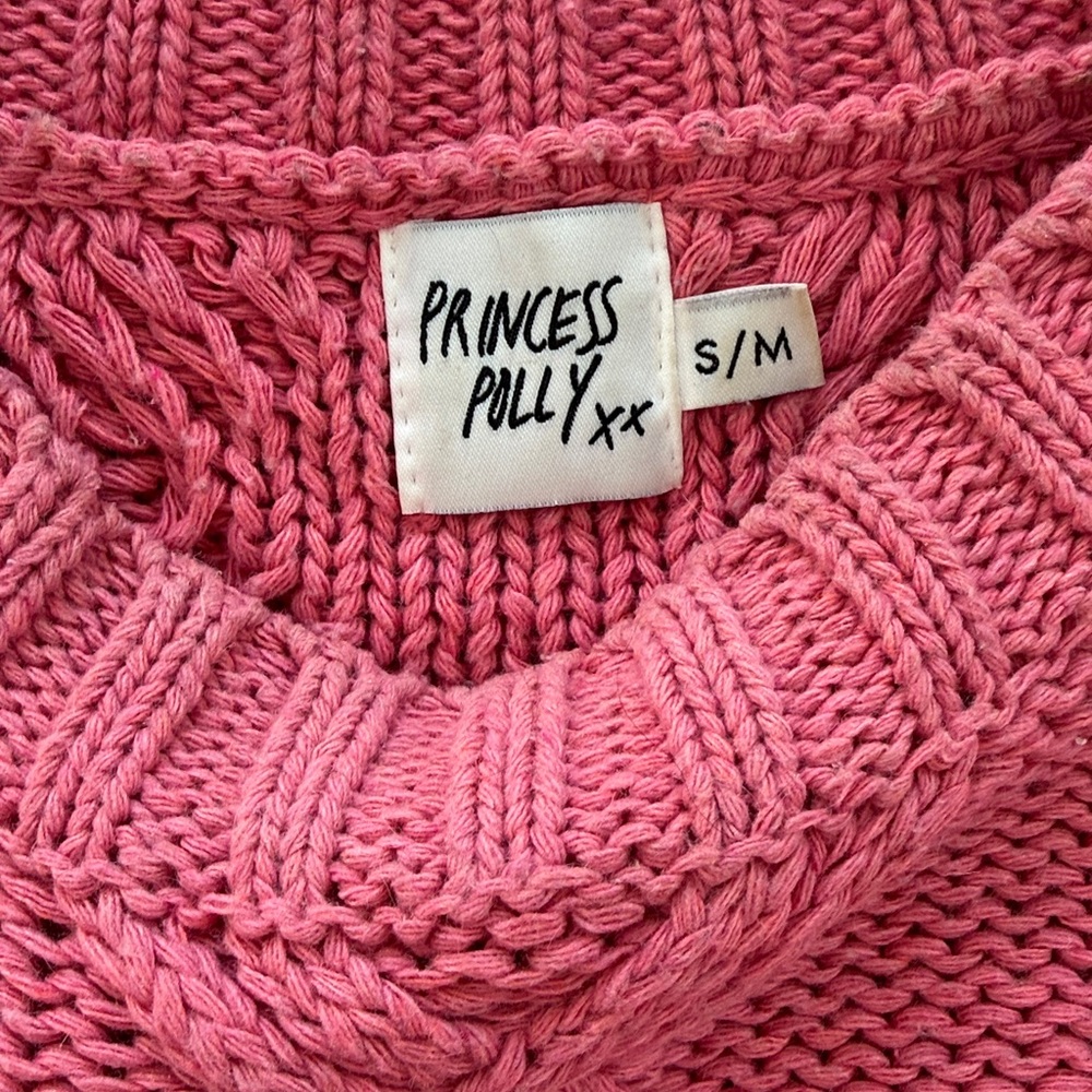 Princess Polly Anaya Pink Cable Knit Sweater - Picture 3 of 3